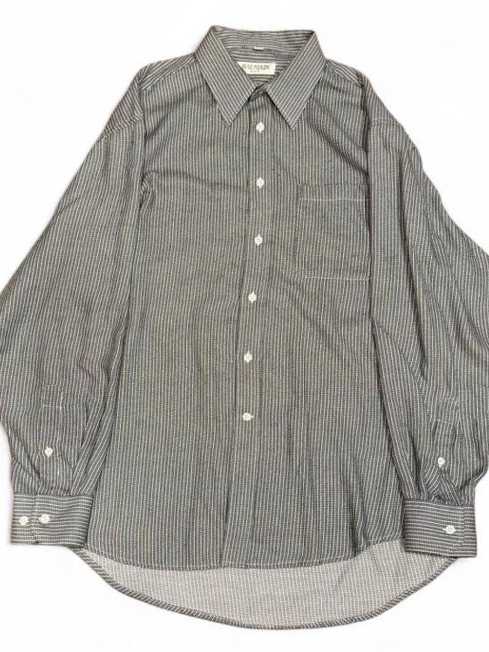Vintage Balmain Paris Designer Pinstripe Button Up Shirt